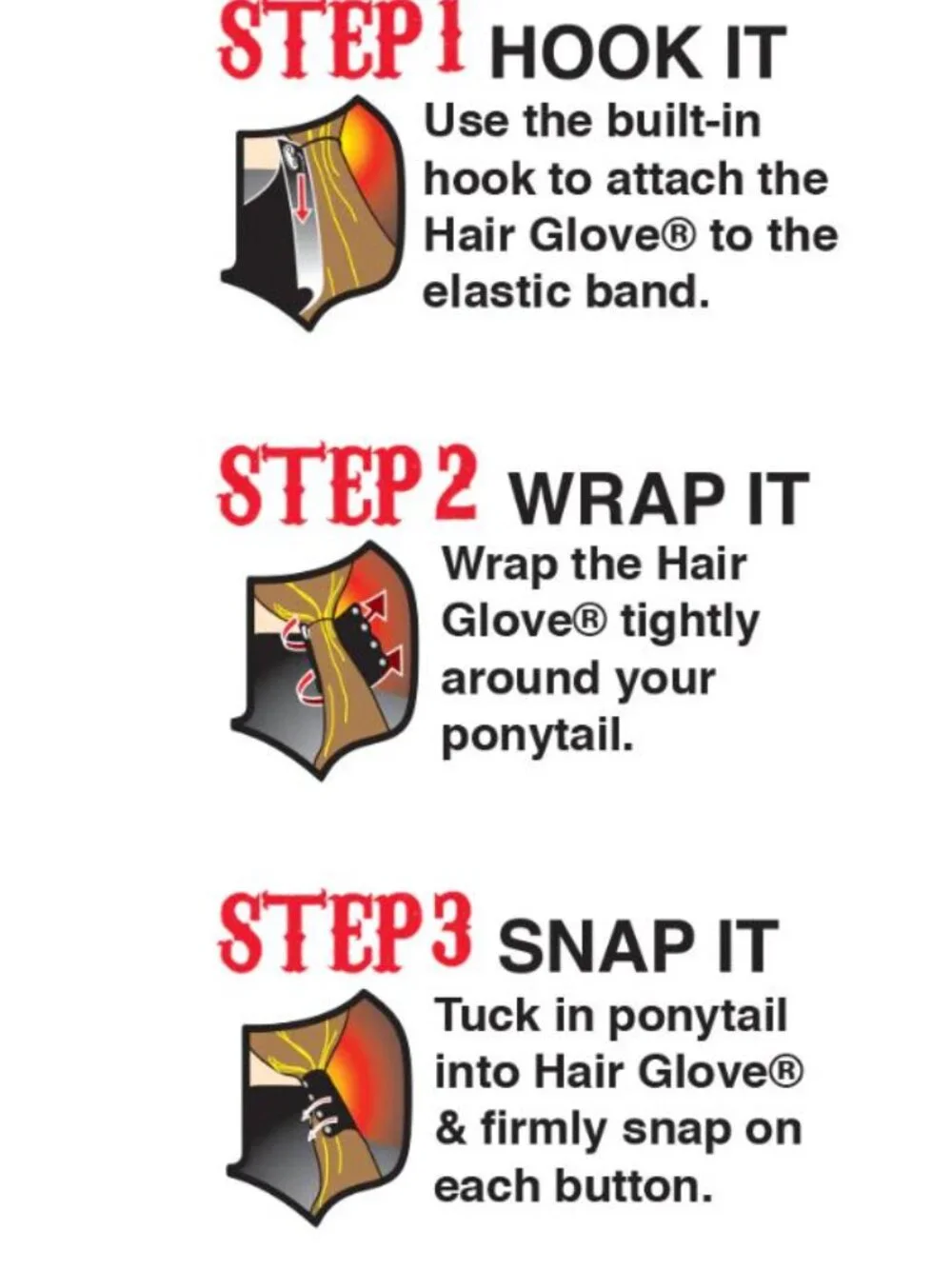The Original Hair Glove Black Leather 8